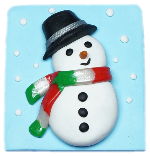 Bonhomme de neige sur son support