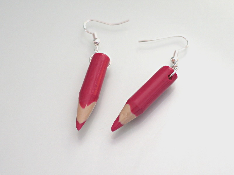 Boucles d'oreilles crayon de couleur fimo