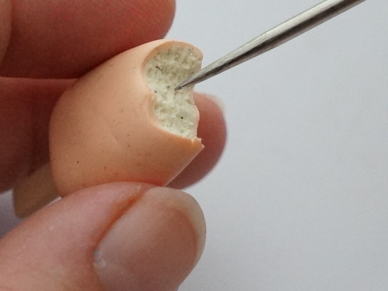 Texturer l'intérieur de la glace Fimo avec un pic