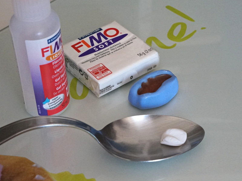 Préparation de la face blanche du croco fimo